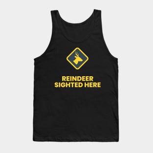 Reindeer Sighted Here! Yellow Tank Top